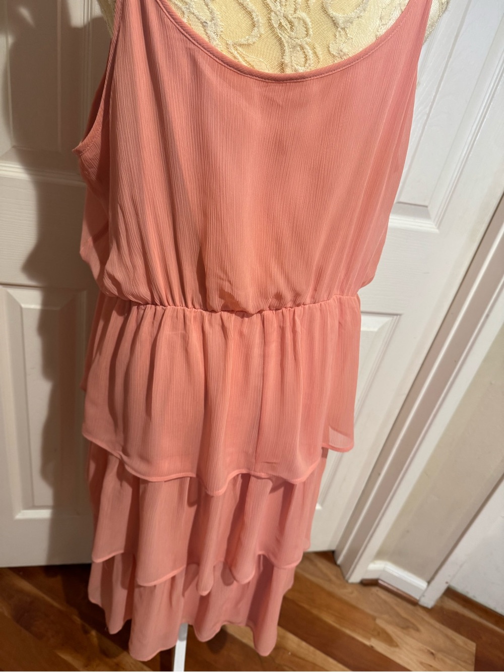 LC Lauren Conrad Peach Tiered Spaghetti-Strap Maxi Dress - Picture 4 of 6